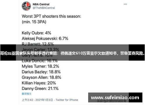 哥伦比亚国家队头号射手违约索赔：德佩递交610万雷亚尔欠款通知书，警告罢赛风险。